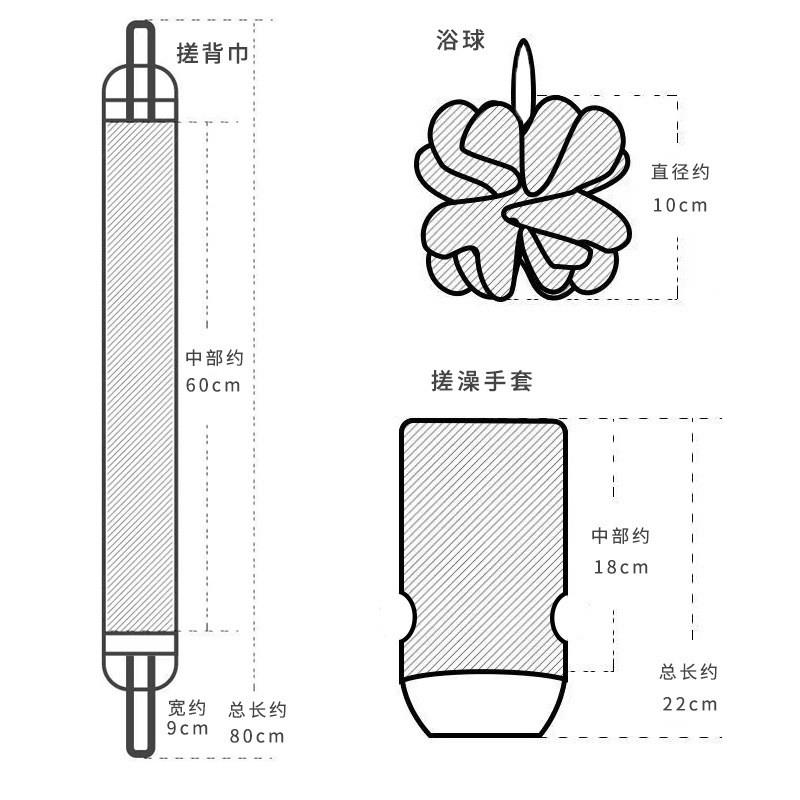 搓澡巾套装加厚成人洗澡巾长条搓泥男女不求人后背洗澡搓澡沐浴球 - 图0