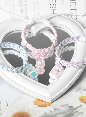 编织夜光漂流瓶情侣磁吸手绳手链