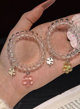 可以做手链的甜美四叶草樱花发圈