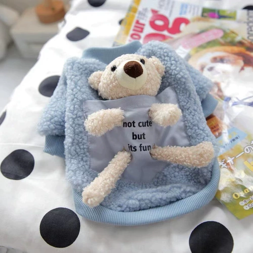 Pet Bichon Pomeranian маленький собачий щенок плюшевый плюшевый собака Весна и осень и зимняя милая медведь плюшевая одежда