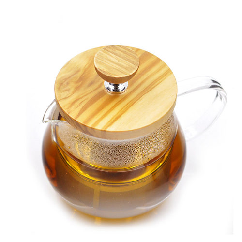 HARIO日本带滤网日式耐热玻璃创意泡茶壶木质盖茶具茶水分离TEO - 图1