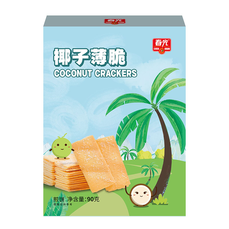 春光食品海南特产休闲零食椰子薄脆云朵曲奇华夫卷酥脆饼干