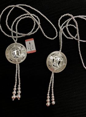 990足银情侣手工蒙古元素毛衣链