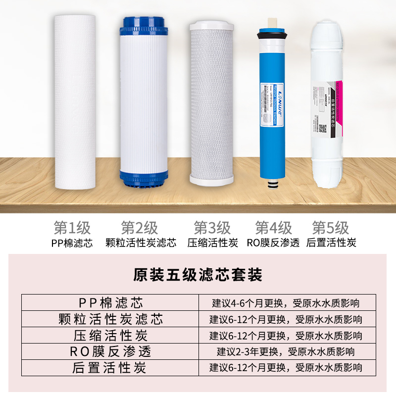 龙巍净水器滤芯通用家用反渗透净水器RO膜活性炭10寸龙巍净水器 - 图1