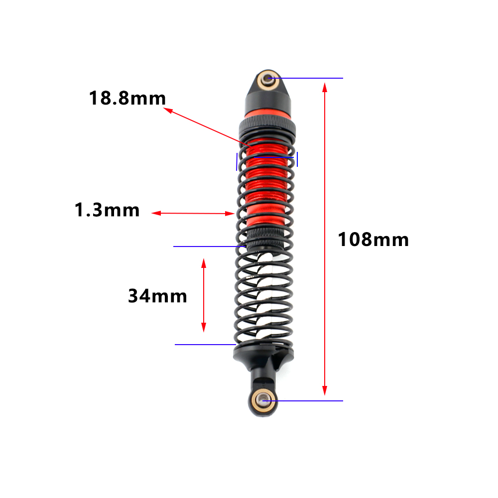 1/10 1/8模型攀爬车通用金属减震108mm避震器 易控YK4082 83 6010 - 图3