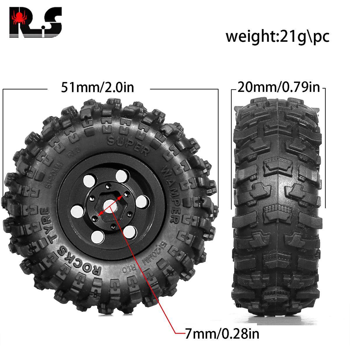 RS红蜘蛛FMS 1/24 FCX24 骆驼杯路虎卫士瓦迪顿金属轮毂+轮胎R176,淘宝优惠券,粉丝福利购,淘宝优惠卷