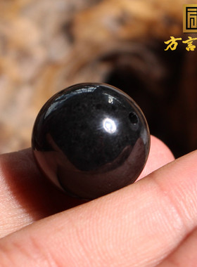 方言企业漆黑20mmdiy墨玉籽料