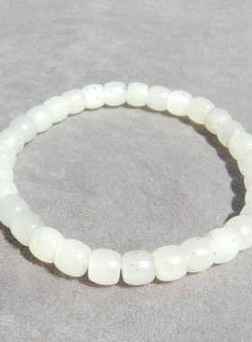 亏麻了方言和田玉放巨漏新疆黑山料点墨青花7mm老型珠手串手链w1