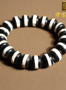 玛瑙一线药师珠黑白珠手串手链