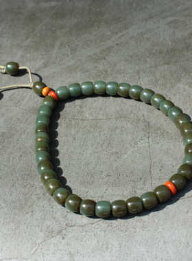 新疆戈壁料糖皮蓝玉旱籽油手持串