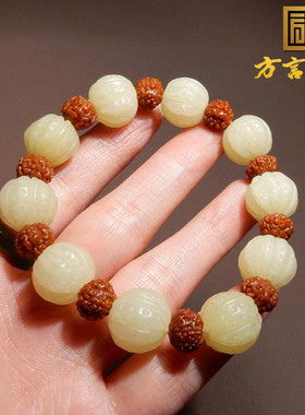 新疆且末老坑料黄口精工核桃手串