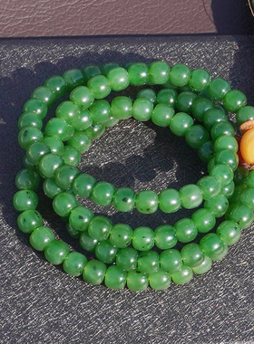 方言品牌新疆戈壁碧玉阳绿色手串