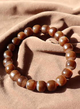 新疆且末料糖白玉聚宝盆老型手串