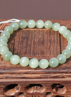 方言俄老坑粉青碧玉灵活猫眼手串