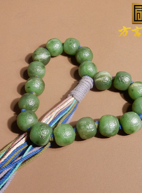 新疆和田玉碧玉老光工艺老型手持