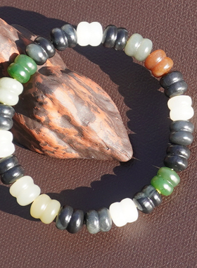 方言和田玉青花楼兰多宝多彩手串