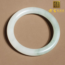 Dialect Promotion Featured Giant Drain Xinjiang Ice Seed Floating Gold Silk Jade Tian Shan Cui Round Bar 52 To 60mm Bracelet P