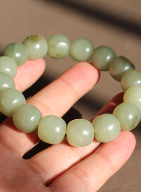 红皮白玉籽料14mm老型珠手串手链