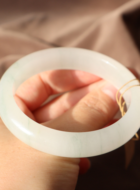 金丝玉天山翠雪翠意境翠54mm手镯