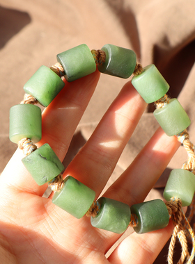 新疆油润阳绿碧玉籽料12MM手串