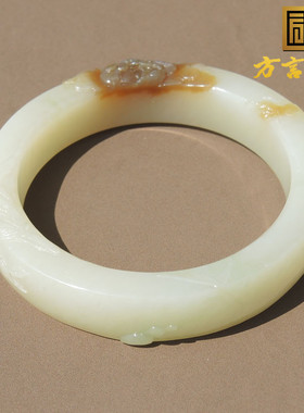新疆且末料油润糖白玉女士手镯