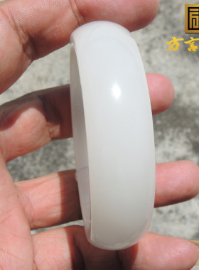 方言青海山料羊脂白玉手镯精品