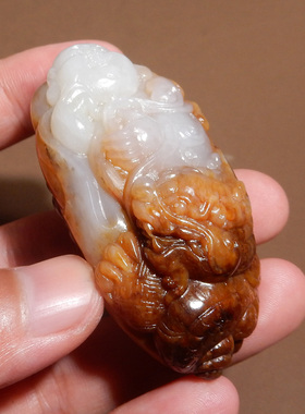 方言和田玉新疆黄沁籽料降龙罗汉