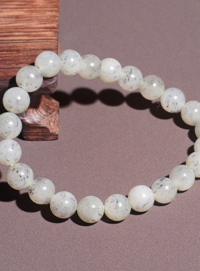 方言和田玉青花籽料芝麻点墨手串