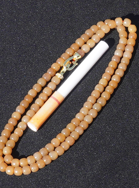 方言和田玉且末金山矿黄糖玉手串