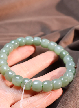 俄罗斯料温润碧玉粉蓝直切手串