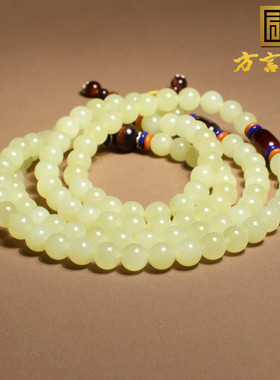 方言手串和田玉鸡油黄细润黄口料
