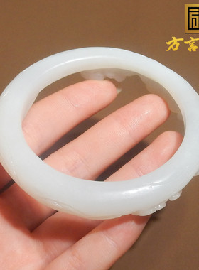 方言青海老坑料细腻温润白玉雕花