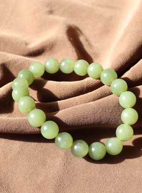 俄罗斯碧玉冰粉绿10mm圆珠手串