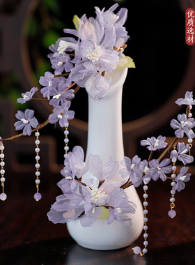 发夹绢纱清新甜美花朵