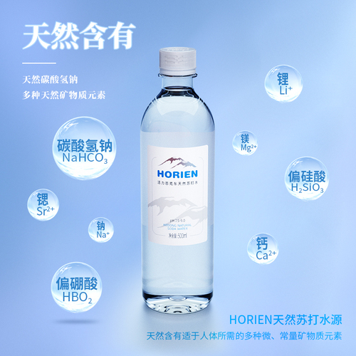 HORIEN活力恩克东无糖无气无添加弱碱性天然苏打水500ML*12瓶