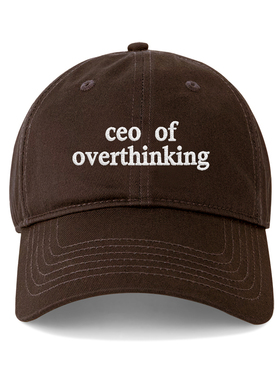 overthinking鸭舌帽韩国男女情侣百搭刺绣棒球帽显脸小遮阳帽子