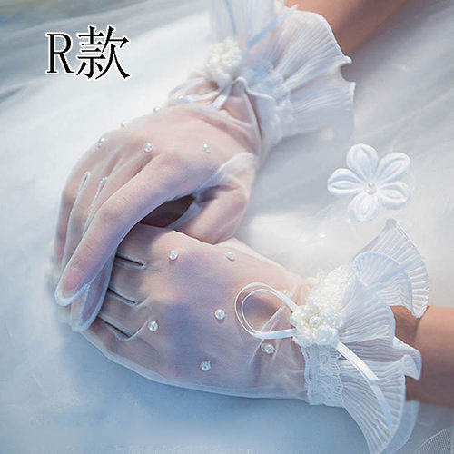 新娘手套结婚蕾丝婚纱手套2026新款长款女式红色手套短款白黑冬夏 - 图1