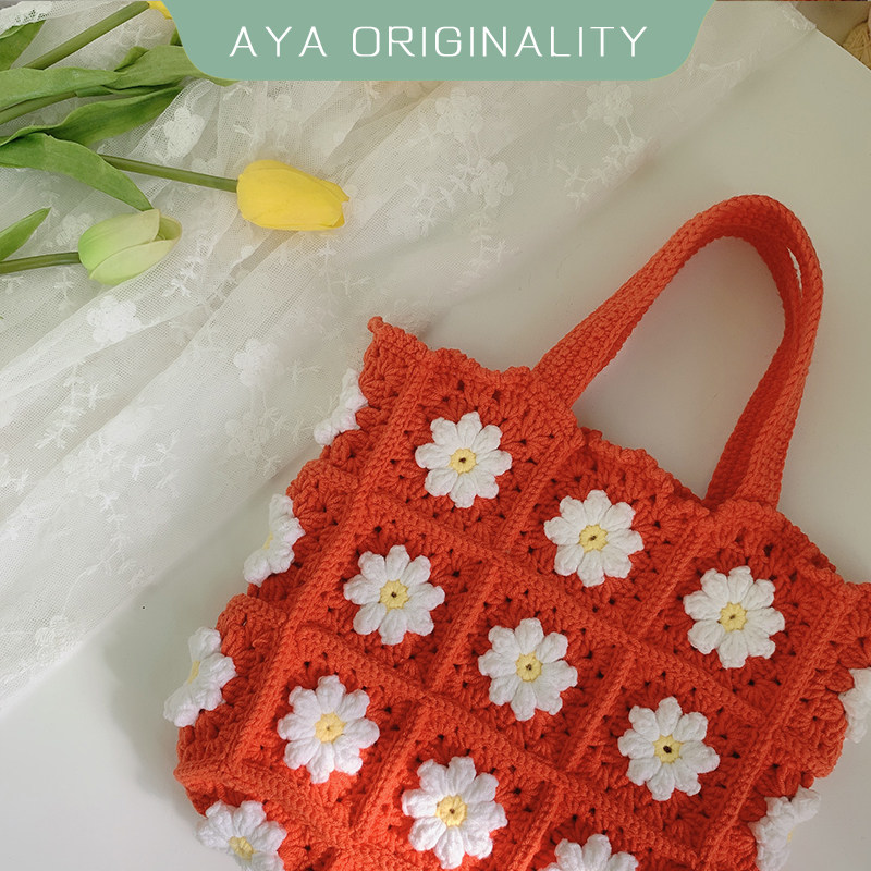 cc宋妍霏同款手工编织包包diy毛线钩针编织花朵片包包材料包手提,淘宝优惠券,粉丝福利购,淘宝优惠卷