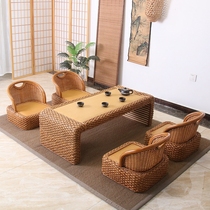 Vines tatami tatami tea table table and chairs Home Balcony Floating Window Table Day Style Zen tea Several places Balcony Short Tea Walk Table