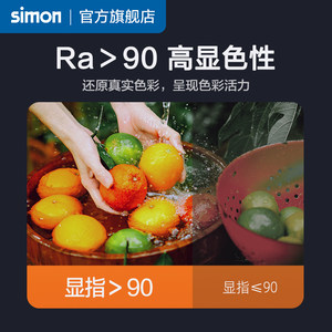 西蒙照明SimonLED阳台走廊玄关吸顶灯Ra90全白灯旗舰店