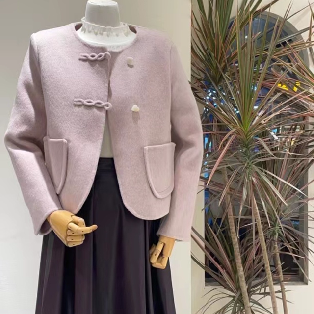 Double-sided cashmere coat short small fragrance style