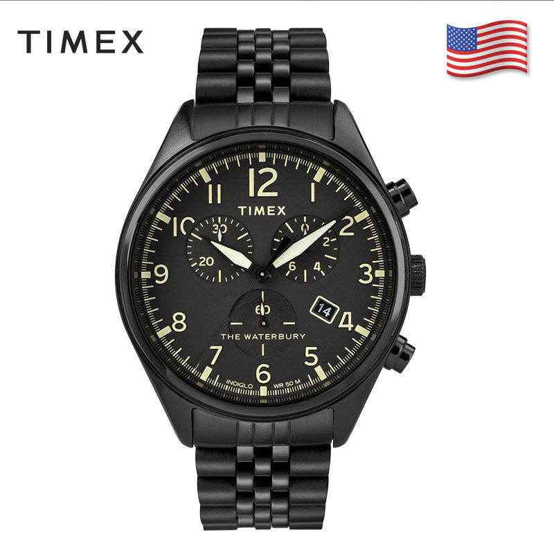 TIMEX/天美时户外运动钢带手表简约经典夜光石英男表帅气百搭防水