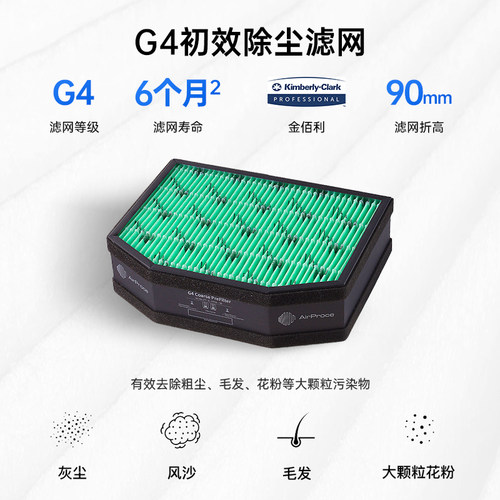 AirProce艾泊斯新风过滤芯G4初效HEPA除尘滤网适用AC-260/360/500 - 图0