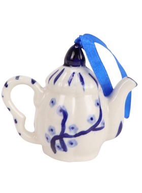 景德镇圣诞树陶瓷挂件复古手绘蓝彩装饰品桌面小摆件卡通可爱摆设