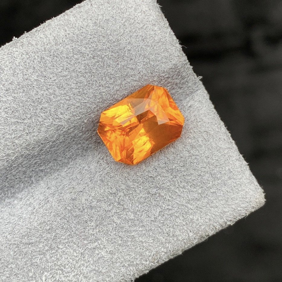 4.02ct天然芬达石裸石芬达石榴石雷迪恩切割戒面橙黄宝石彩宝珠宝,淘宝优惠券,粉丝福利购,淘宝优惠卷