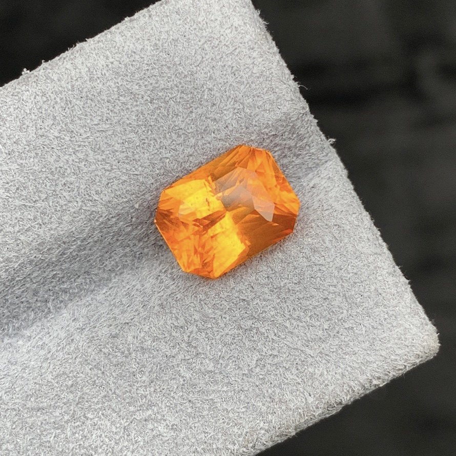 4.02ct天然芬达石裸石芬达石榴石雷迪恩切割戒面橙黄宝石彩宝珠宝,淘宝优惠券,粉丝福利购,淘宝优惠卷