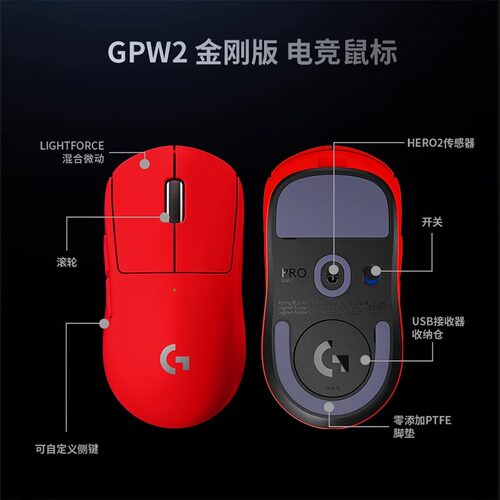 爆款 罗技GPW2二代金刚版无线双模电脑电竞游戏鼠标FPS限定礼盒装 - 图2