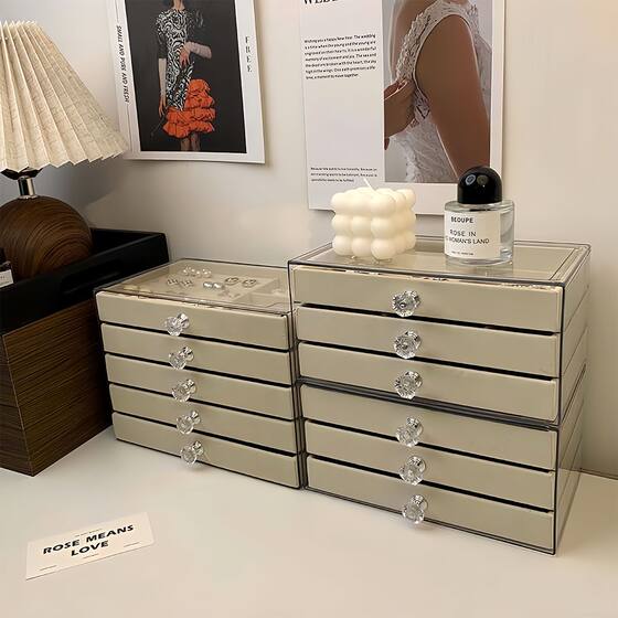 Anti-oxidation flocking jewelry box multi-layer large-capacity jewelry bracelet necklace earrings earrings earrings ring storage box