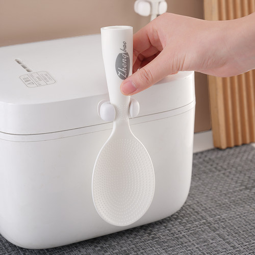 粘贴式饭勺收纳架电饭煲壁挂米饭勺子放置架厨房不粘饭铲硅胶挂钩 - 图1