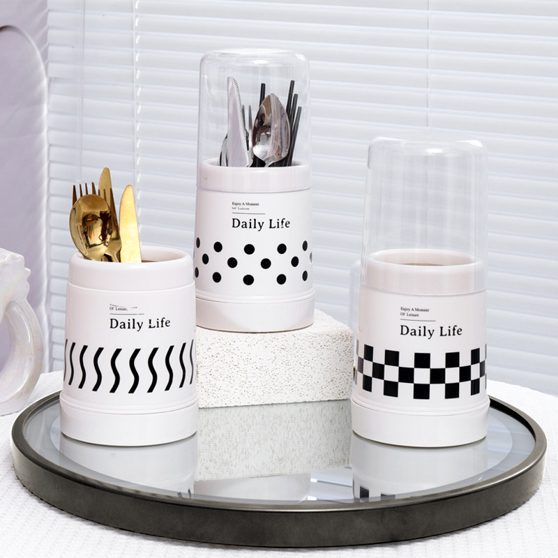 ins风家用带盖轻奢筷子置物架沥水收纳盒厨房餐具筷子筒新款筷笼,淘宝优惠券,粉丝福利购,淘宝优惠卷